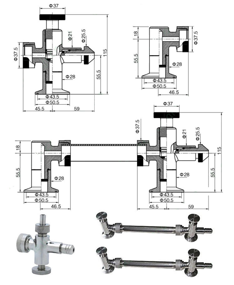 304 316L medidor de n&iacute;vel de a&ccedil;o inoxid&aacute;vel sanit&aacute;rio