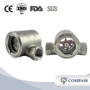 DN15 Sanitário de aço inoxidável de aço de vidro de visão excêntrico
