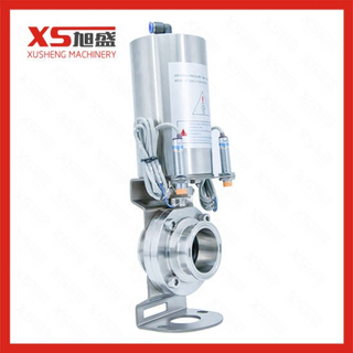 Válvula borboleta de acionamento a ar de grau alimentício de aço inoxidável Ss304 Ss316L