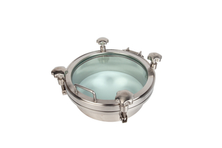 Tanque redondo higiênico Manway com visor completo