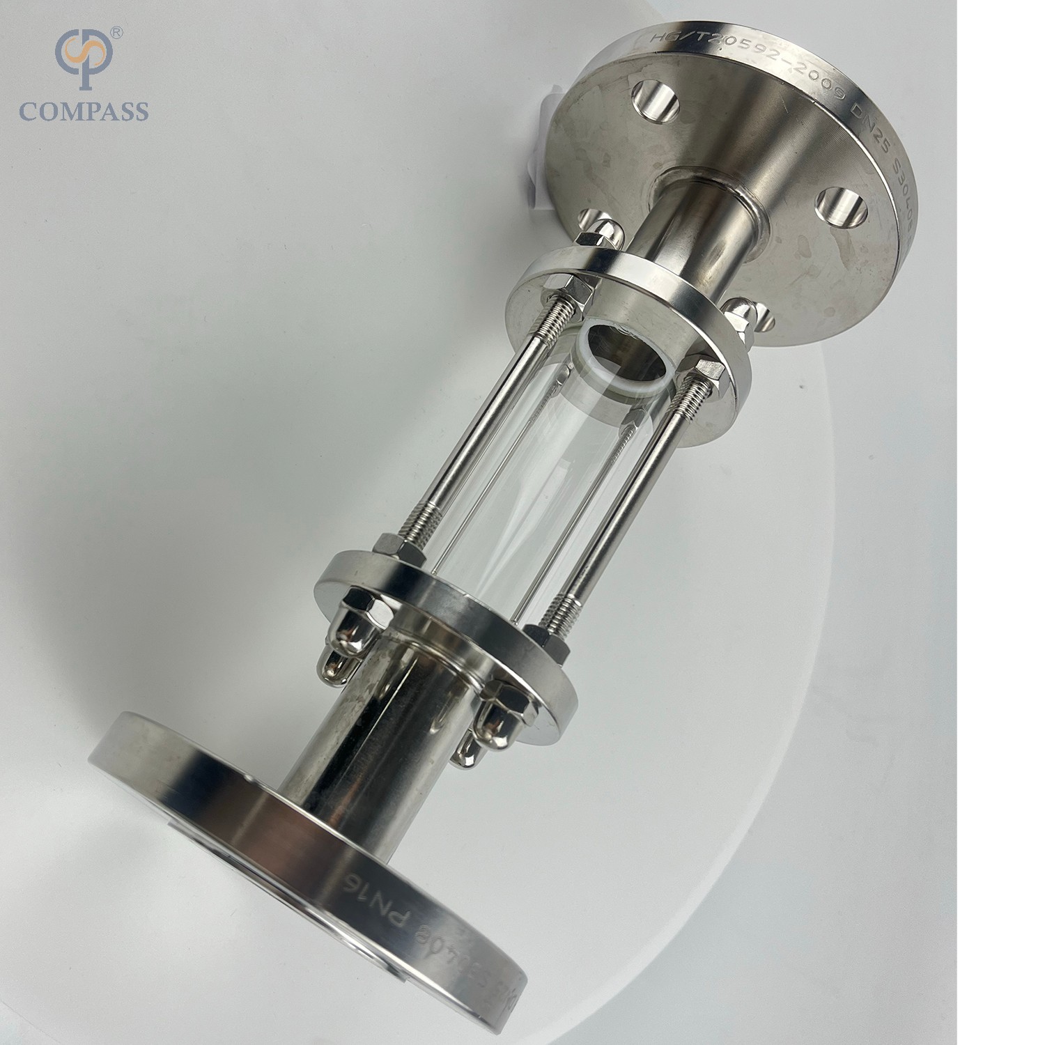 VISOR DE Extremidades FLANGEADAS DE AÇO INOX SANITÁRIO COM REVESTIMENTO DE PTFE