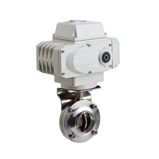 Válvulas borboleta de solda elétrica sanitária higiênica de aço inoxidável