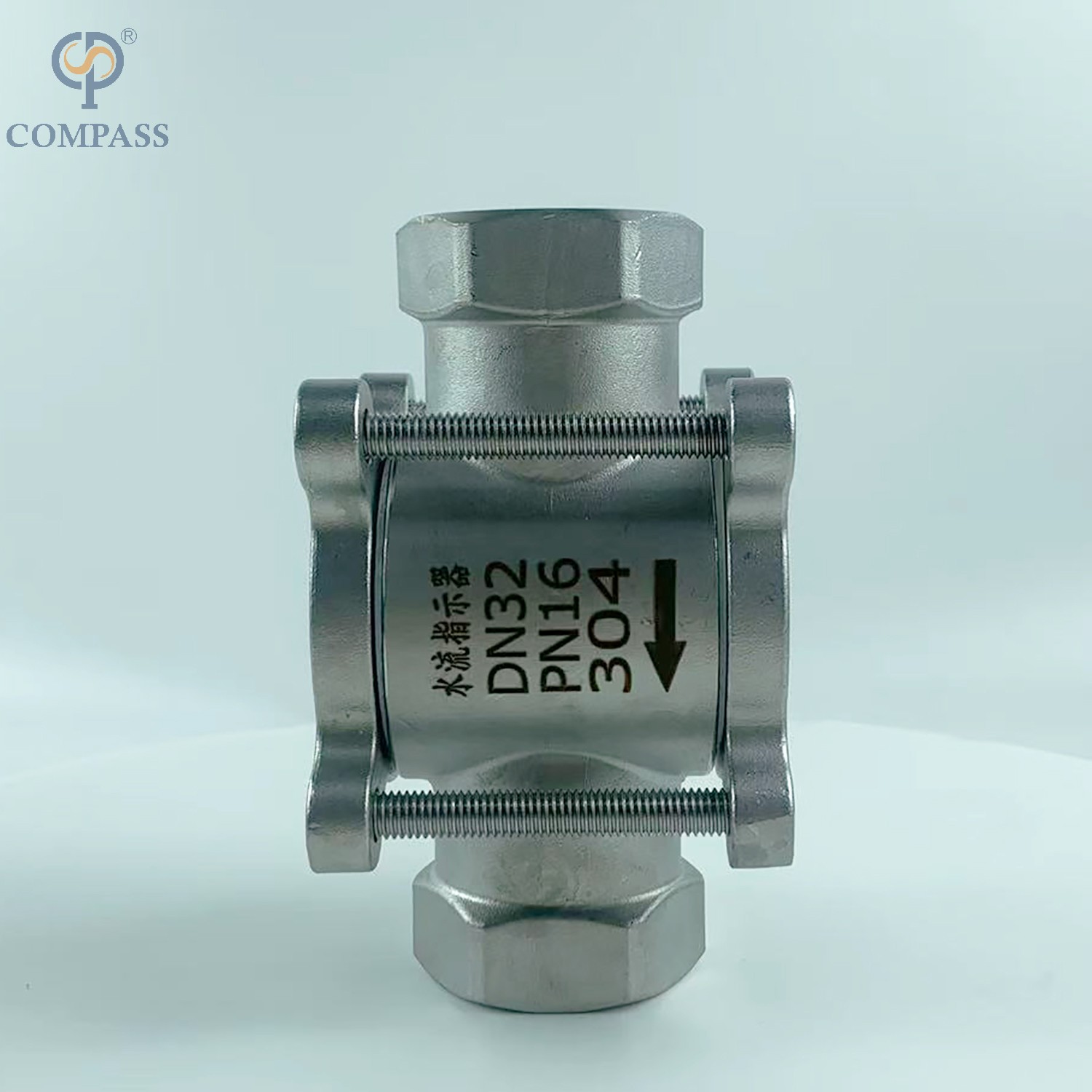 DN15 Glass de mira de ameixa a aço inoxidável