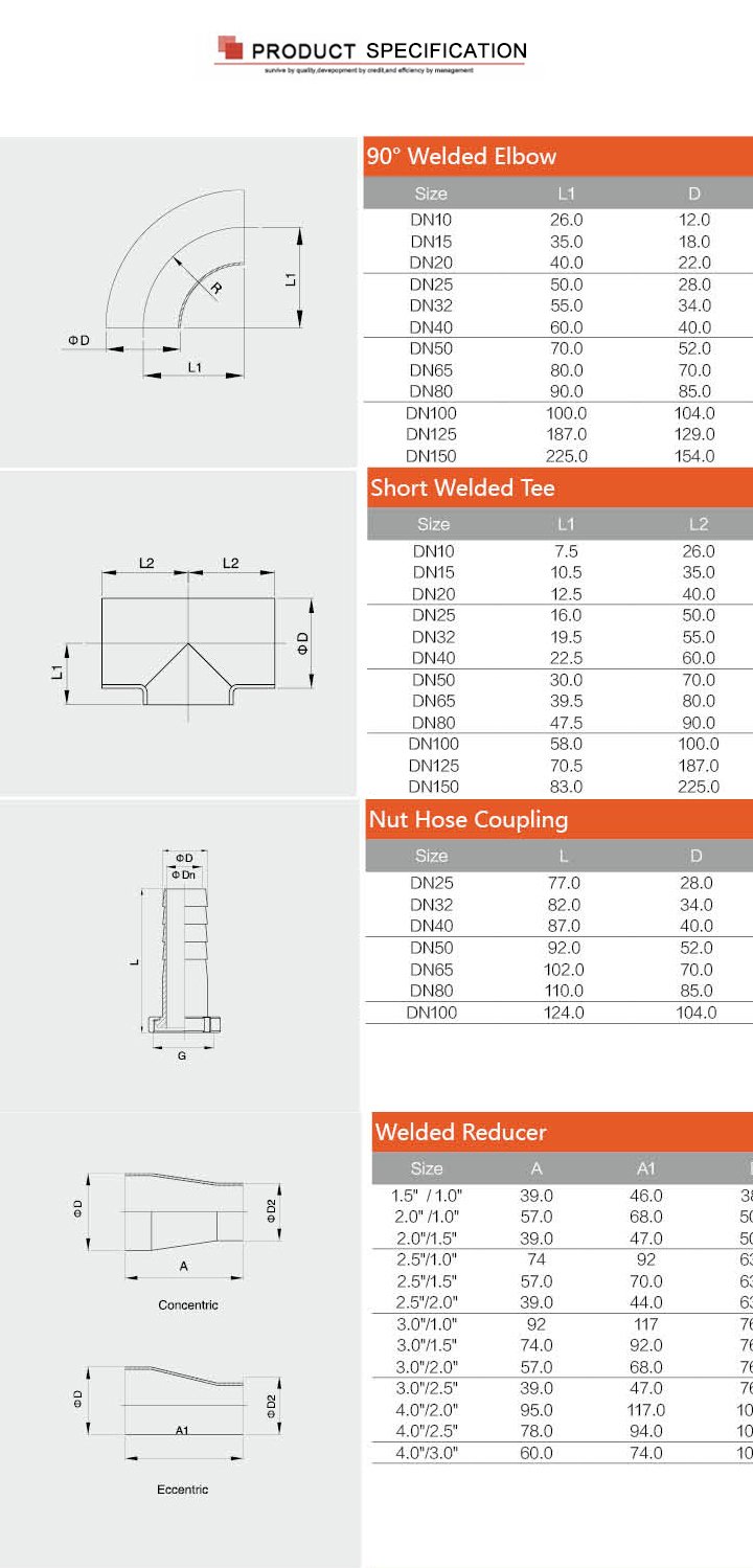 Tee igual higi&ecirc;nico de a&ccedil;o inoxid&aacute;vel SS304