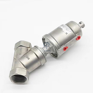 Válvula de assento de ângulo rosqueado tipo Y de cabeça de aço inoxidável