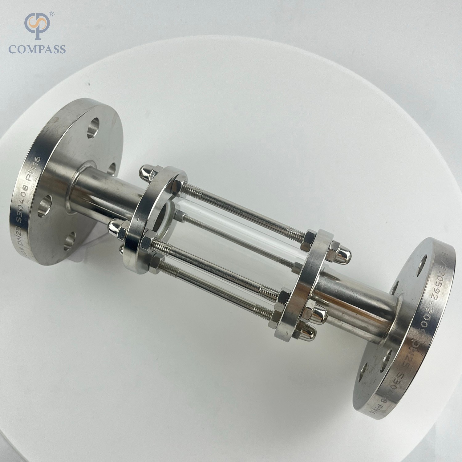 VISOR DE Extremidades FLANGEADAS DE AÇO INOX SANITÁRIO COM REVESTIMENTO DE PTFE