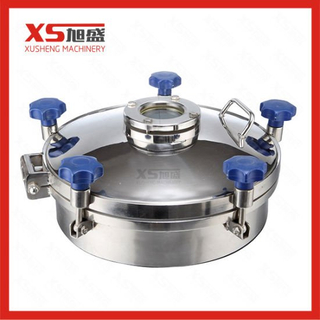 Manway de pressão redonda externa de aço inoxidável de 20" com visor tipo flange