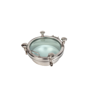 Visor de vidro redondo de aço inoxidável sanitário Manway