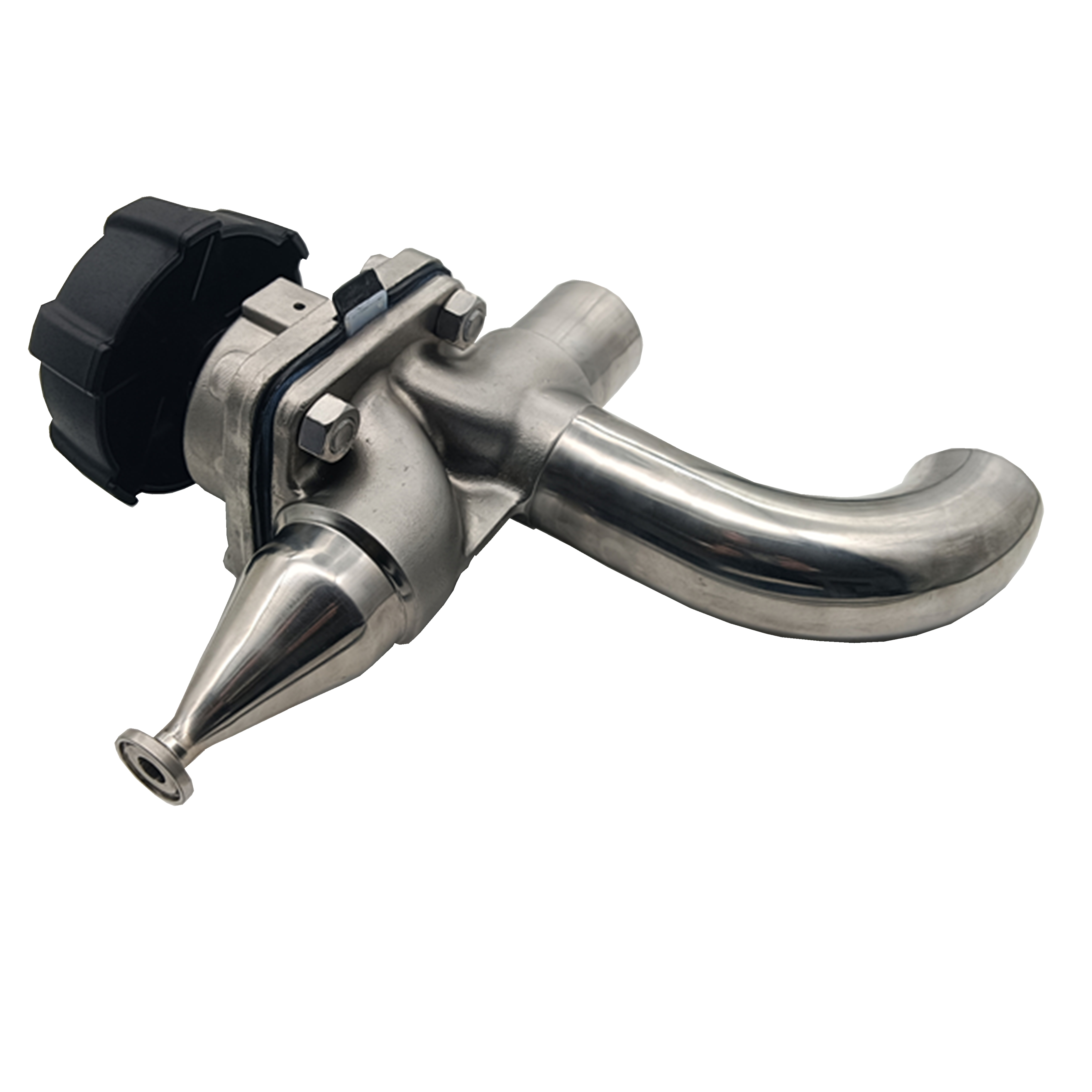 1-1/2 polegada × 1/2 polegada de alta qualidade higiênica de aço inoxidável SS316L SMS Manual SMS Tipo de cotovelo de três vias diafragma vavle 