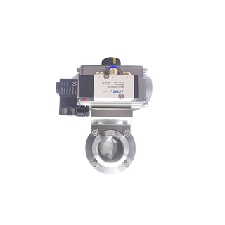 Válvulas Borboletas de Acionamento Pneumático Sanitário de Aço Inoxidável Tri Clamp com Válvula Solenóide