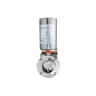 Válvula Borboleta de Soldagem Pneumática Pneumática Sanitária de Aço Inoxidável